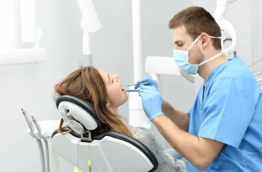 Patient relaxing comfortably in a dental chair