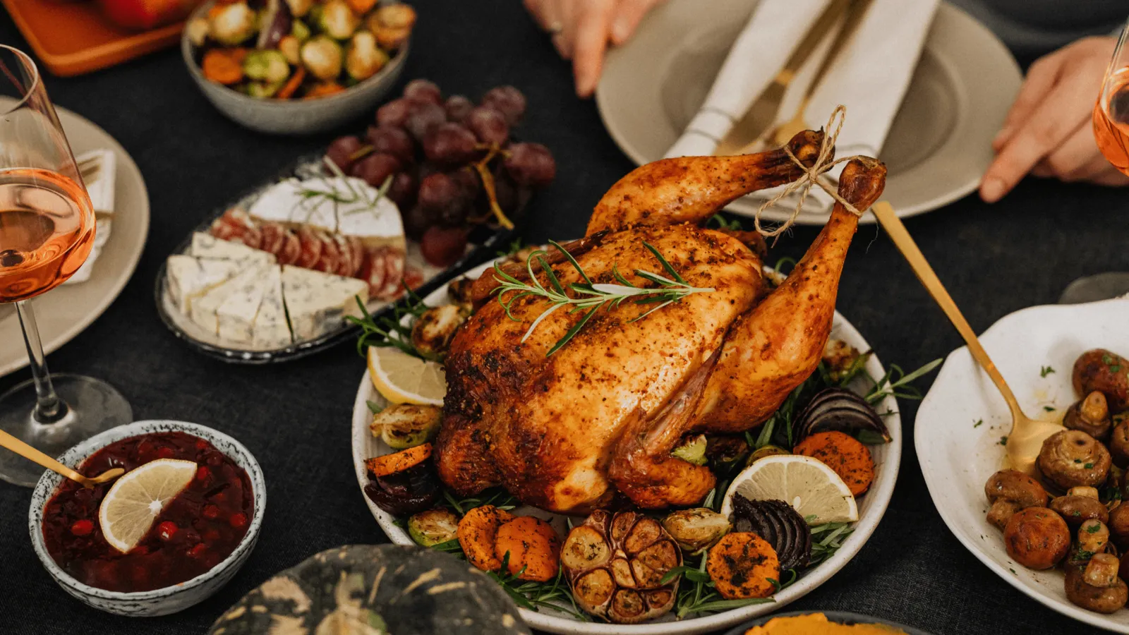 A festive Thanksgiving table setting representing a holiday-ready smile