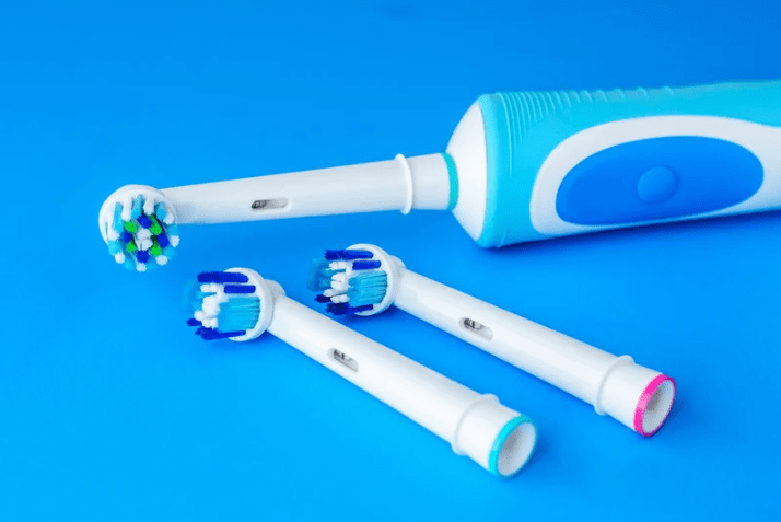 blue and white toothbrush
